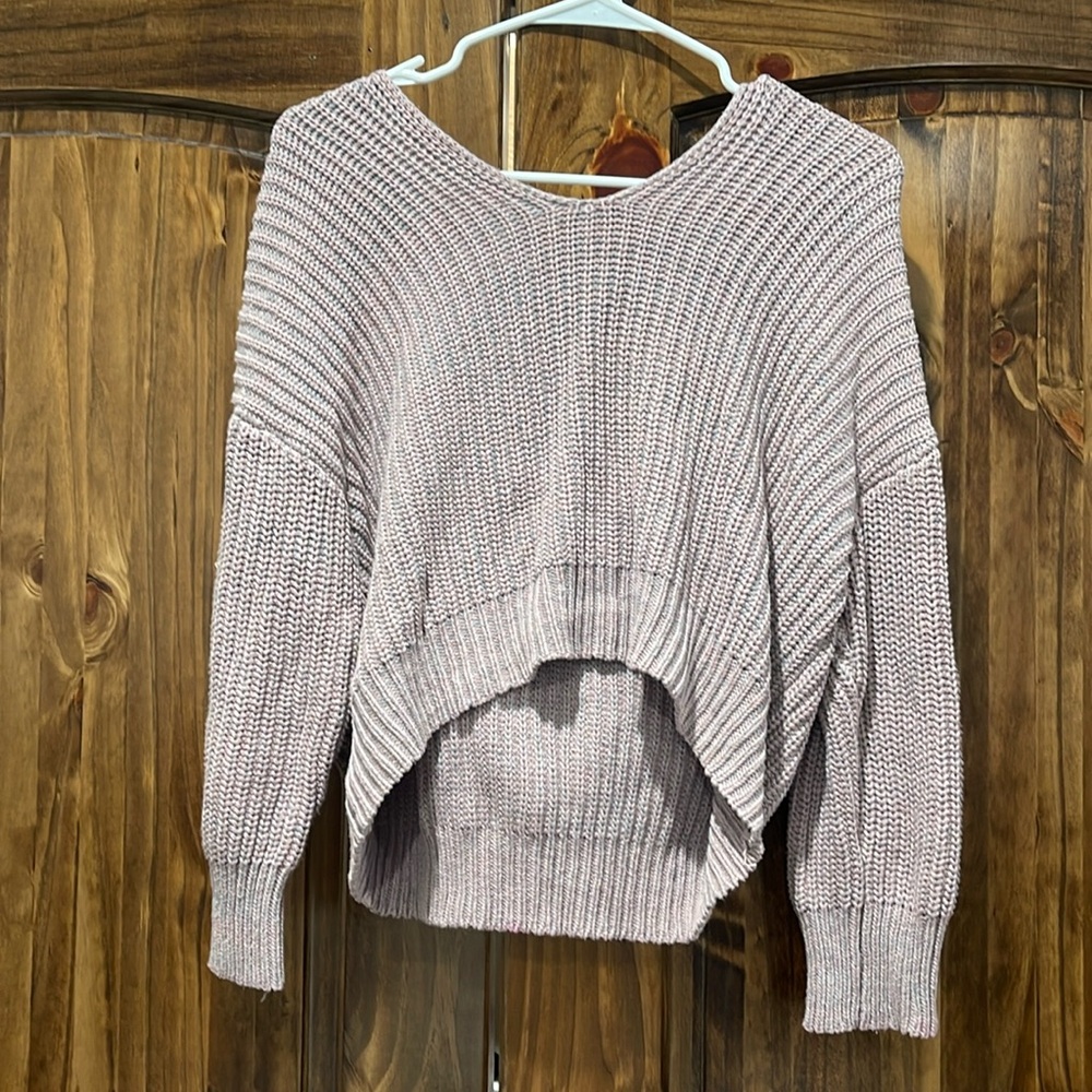 Storia pink/blue knit hoodie